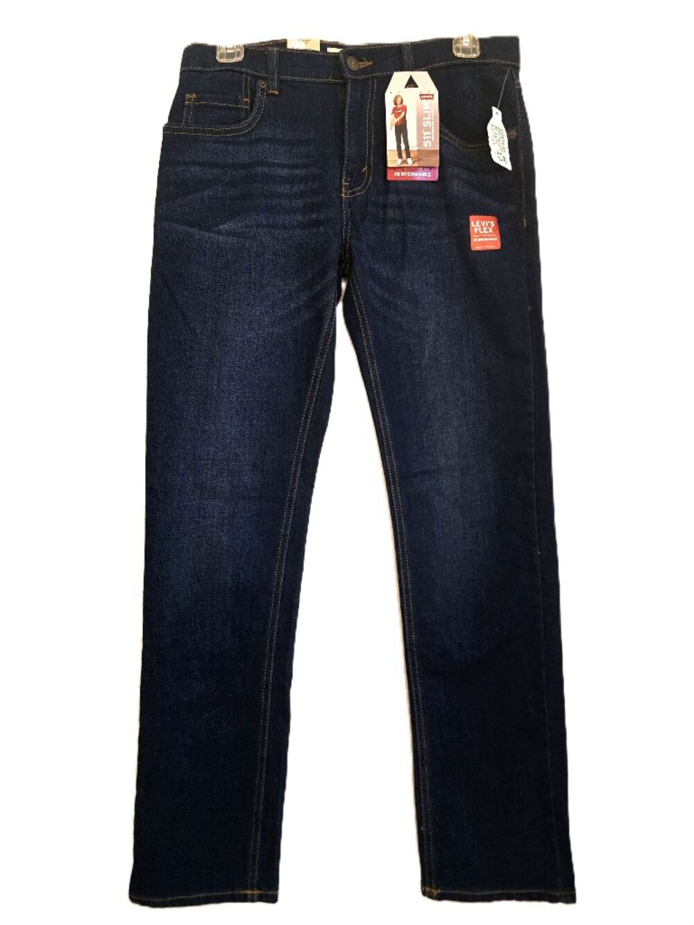 NWT Levi's 511 Slim Fit Performance Flex Jeans Boys 18 Reg (29x31) Dark Wash